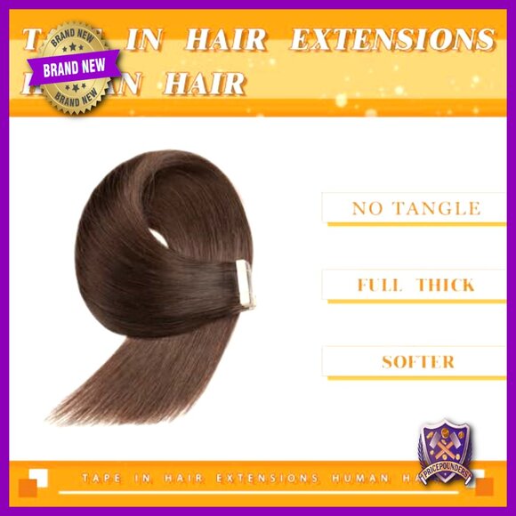 18 Inch Human Hair Tape Extensions 20pcs Straight Seamless Invisible main image 6